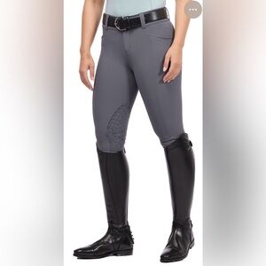 KERRITS Equestrian Breeches Softshell Riding Pants Full Seat Gray, Size Medium,